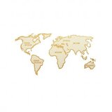 WALLXPERT Zidna dekoracija Mapa svijeta u prugama, 120x65cm, zlatne boje | Eponuda.ba