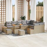 vidaXL 12-delni vrtni sofa set z blazinami bež poli ratan akacija | Shoptok.si