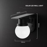  LED solarna zidna svetiljka LED/3,7V 3000/4000/6400K IP54 1800 mAh crna + daljinski upravljač | Eponuda.com