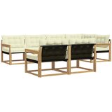  Set vanjskih sofa 7 kom. Bijela i krem Smeđa 327 x 168,5 x 73 cm | shoptok.hr