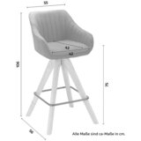 Bessagi Home Barski Stol Leonie, Temno Siva, Vrtljiv | Shoptok.si
