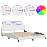 Furnova Posteljni okvir z LED lučkami bel 160x200 cm umetno usnje, (21935016) | Shoptok.si