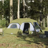 vidaXL Šator za kampiranje za 9 osoba zeleni od tkanine vodootporan