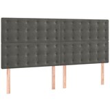 Maison Chic Posteljno vzglavje - Vzglavna omarica 4 kosa temno siv 90x5x78/88 cm žamet, (22077612) Cene