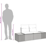 vidaXL 2-sedežni vrtni kavč z blazinami črn poli ratan | Shoptok.si