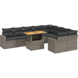 Maison Chic Seti vrtnega pohištva - Vrtna garnitura - Vrtni pohištvo set 10-delna z blazinami siv poli ratan, (21815365) | Shoptok.si