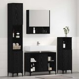  Set namještaja za kupaonicu 3 kom. Crni hrast Konstruirano drvo Crna 30 x 30 x 190 cm | Shoptok.si