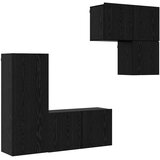 TV ormar Zidne 4 pcs Crni hrast Konstruirano drvo | shoptok.hr