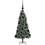 vidaXL Umjetna predsvetljena božićna jelka s kompletom kroglica 120 cm | Shoptok.si