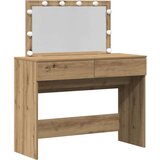  Toaletni Stolić s LED Osvjetljenjem Obrtnicki Hrast 100x40x120 cm | shoptok.hr