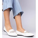 Gemre White women's loafers with rhinestones Kaletta | Shoptok.si