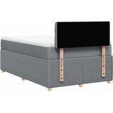  Krevet s oprugama i madrac svjetlosivi 120 x 200cm od tkanine | shoptok.hr
