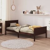 Furnova Posteljni okvir temno rjav iz trdne borovine 100x200 cm, (21935095) Cene