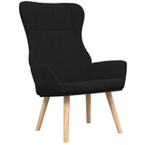  Stolica za opuštanje s tabureom od tkanine crna | shoptok.hr