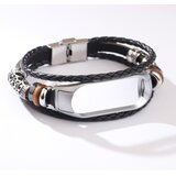 INF Pašček za Xiaomi Band 7: Usnjen pašček z kovinskim okvirjem, (5000078769) | Shoptok.si