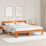  Krevetna konstrukcija s uzglavljem Voštano smeđa 200 x 200 cm | shoptok.hr