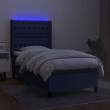  Box spring s madracem LED plavi 90x200 cm od tkanine | shoptok.hr