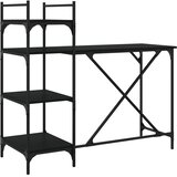 vidaXL Računalniška miza s policami črna 120x47x109 cm | Shoptok.si