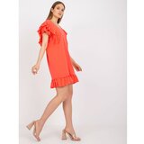 Fashion Hunters Coral mini dress with frills Cene