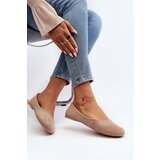 EVENTO Beige Women's Suede Ballerina Flats Lasota | Shoptok.si