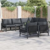 vidaXL Vrtna sedežna garnitura 7 pcs Antracitna 320 x 160 x 71 cm | Shoptok.si