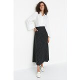 Trendyol Black Polka Dot Patterned Bell Woven Skirt Cene