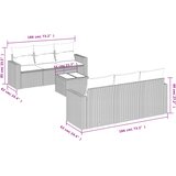  7-dijelni set vrtnih sofa od poliratana s jastucima smeđi | shoptok.hr