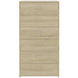 vidaXL komoda s 6 predali sonoma hrast 50x34x96 cm iverna plošča | Shoptok.si