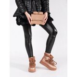 Shelvt Brown lace-up women's snow boots with a thick sole | Shoptok.si