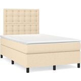  Krevet s oprugama i madracem krem 120 x 200 cm od tkanine | shoptok.hr