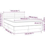  Box spring s madracem LED smeđesivi 140x190 cm tkanina | shoptok.hr