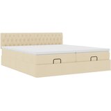  Otomanski okvir kreveta s madracima krem 180x200cm od tkanine | shoptok.hr