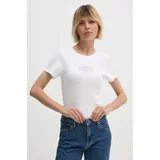 Calvin Klein Jeans Bombažna kratka majica ženska, bela barva, J20J223625