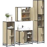 4-dijelni set kupaonskog namještaja boja hrasta sonome drveni | shoptok.hr