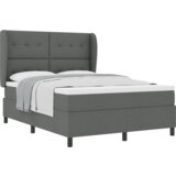 Box Spring Postelja z Matratiko - Temno Siva, 160x200 cm Tkanina, (22051036) | Shoptok.si