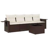  5-dijelni set vrtnih sofa s jastucima poliratan smeđi | shoptok.hr