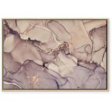  Slika - Watercolour abstraction - powder pink marble with gold accents 120x80 U prirodnom drvenom okviru | shoptok.hr