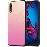 Ohišje, združljiv s Huawei v rumeni - roza - dvobarvni zaščitni pokrov iz silikona TPU in hrbta iz kaljenega stekla, (20573460) | Shoptok.si