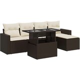 Maison Chic Seti vrtnega pohištva - Vrtna garnitura - Vrtni pohištvo set 6-delna z blazinami rjav poli ratan, (21805302) | Shoptok.si