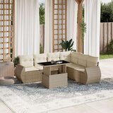  7-dijelni set vrtnih sofa od poliratana s jastucima bež | shoptok.hr