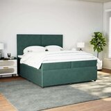 vidaXL Krevet s oprugama i madracem tamnozeleni 200x200 cm baršunasti | shoptok.hr