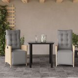 vidaXL 3-dijelni vrtni blagovaonski set od poliratana s jastucima bež | shoptok.hr