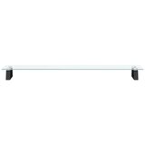 Stalak za monitor crni 100x20x8 cm kaljeno staklo i metal | shoptok.hr