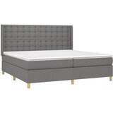  Krevet s oprugama i madracem tamnosivi 200 x 200 cm od tkanine | shoptok.hr