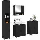 vidaXL Komplet pohištva za kopalnico 4 pcs Črna 61 x 35 x 64 cm | Shoptok.si