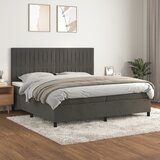 The Living Store Box spring postelja z vzmetnico temno siva 200x200 cm žamet - Box Spring Postelja, (21492239) Cene