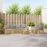  Set vanjskih sofa 7 pcs Bijela i svjetlosiva Poliester | shoptok.hr