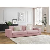 Bobochic Paris Rožnata sedežna garnitura iz rebrastega žameta 274 cm Leonard – | Shoptok.si