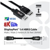 Club3d DisplayPort Priključni kabel [1x Muški konektor DisplayPort - 1x Muški konektor DisplayPort] 2 m Crna | Eponuda.ba