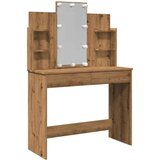 vidaXL Toaletna mizica z LED lučkami artisan hrast 96x40x142 cm | Shoptok.si